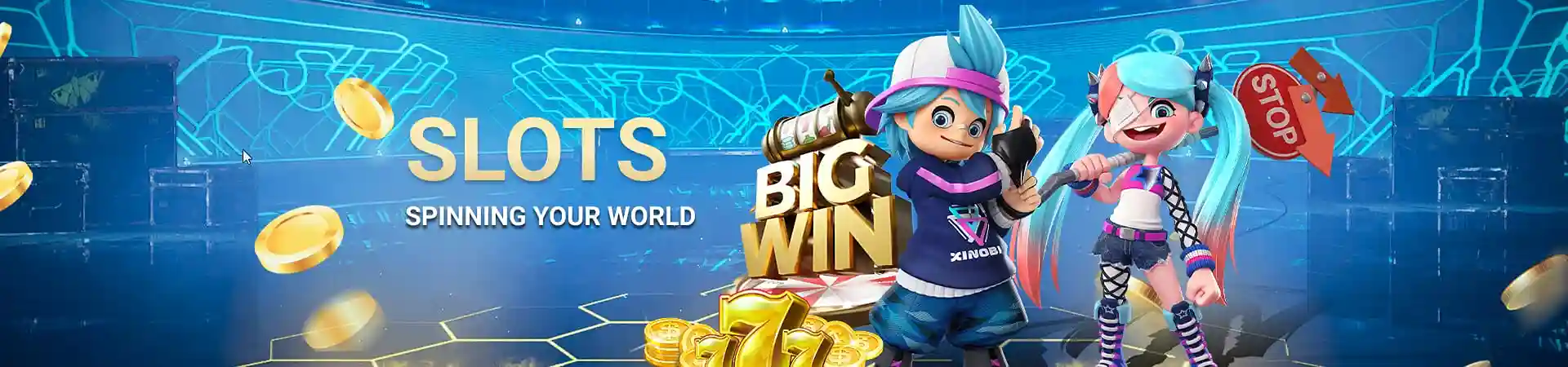 Colorful online slot reels spinning on xgame platform